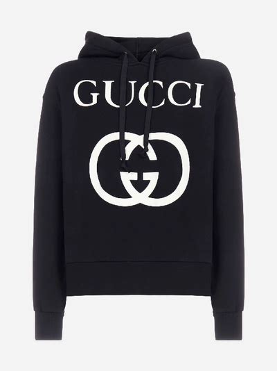 Gucci Felpa in cotone con stampa stelle con logo GG